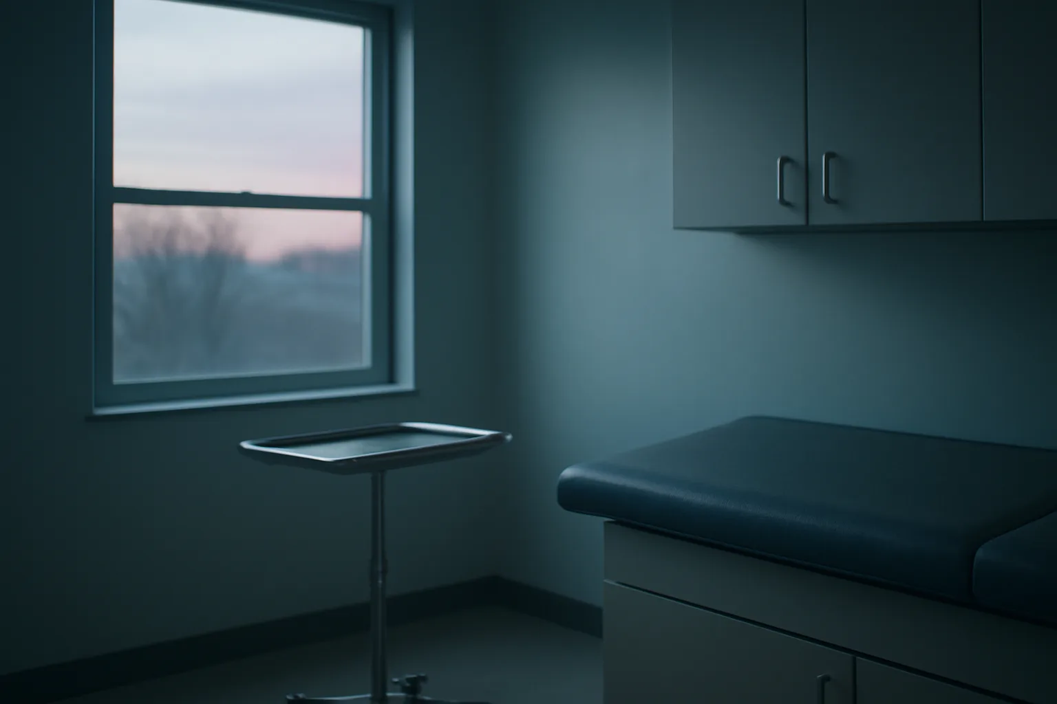 Empty clinical exam room representing the lack of a lawful reta peptide near me option